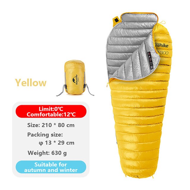 Naturehike Ultralight Goose Down Mummy Sleeping Bag for Camping & Hiking