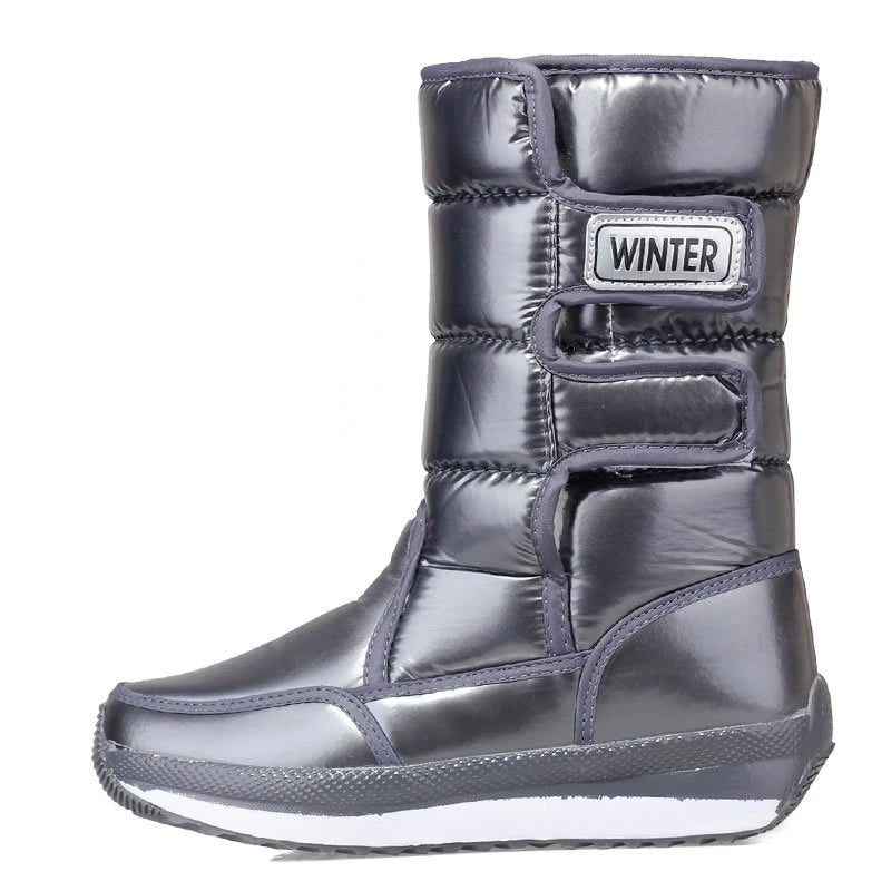 Women's Winter Snow Boots - Fleece Lined, Waterproof, Non-Slip Mid Boots