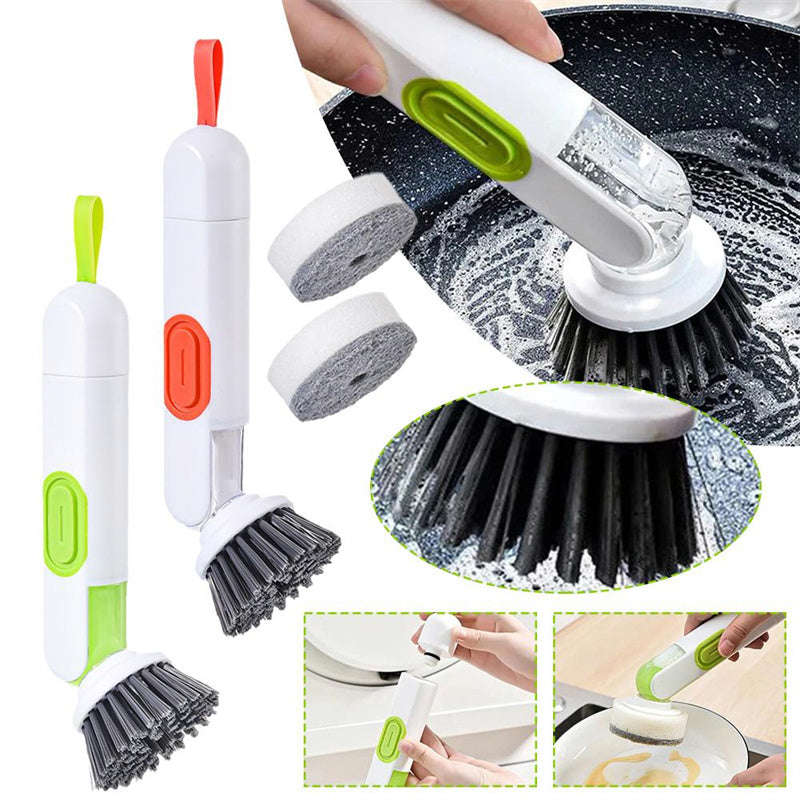 Multi-Functional Long-Handle Liquid-Filled Cleaning Brush with Dispenser