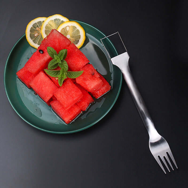 2 In 1 Watermelon Fork Slicer - Stainless Steel Multi-purpose Kitchen Tool