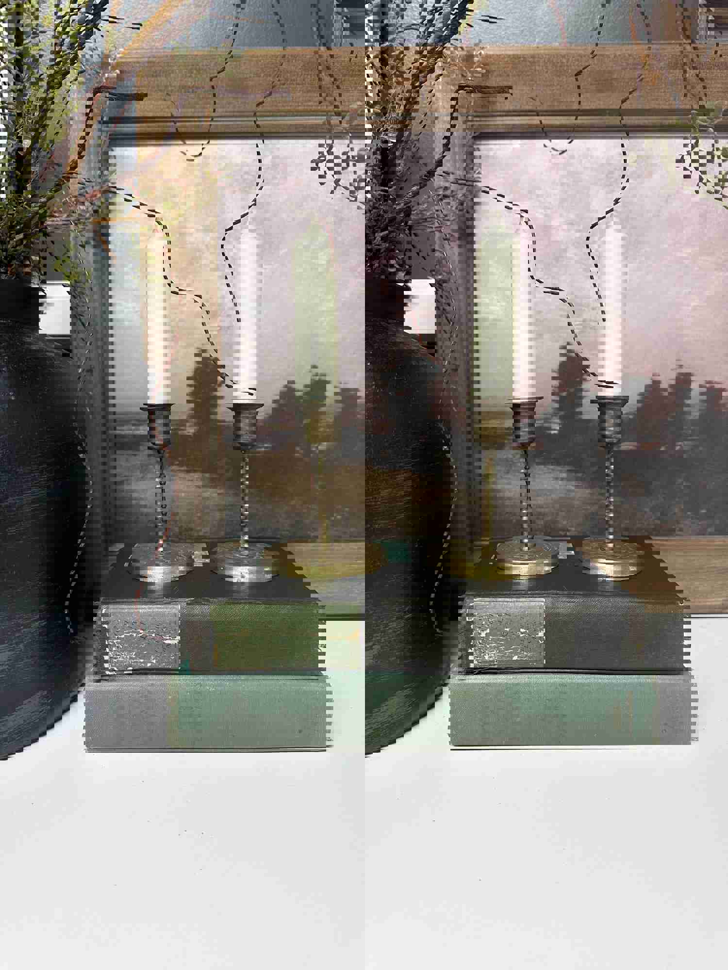 Green Vintage Book Set for Home Decor