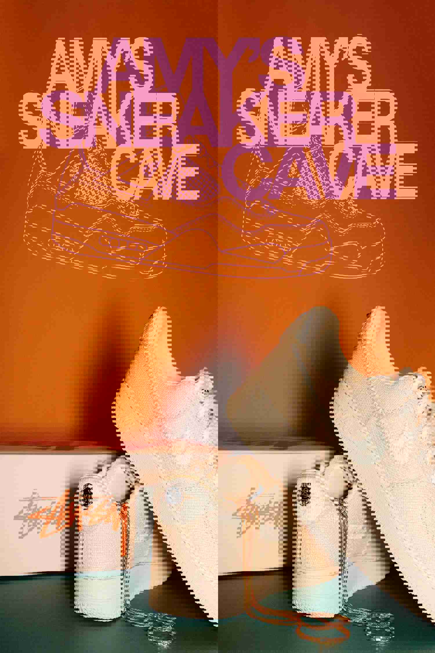 Custom Personalized Name Sneaker Cave Wall Decal Sticker for Sneakerhead Enthusiasts