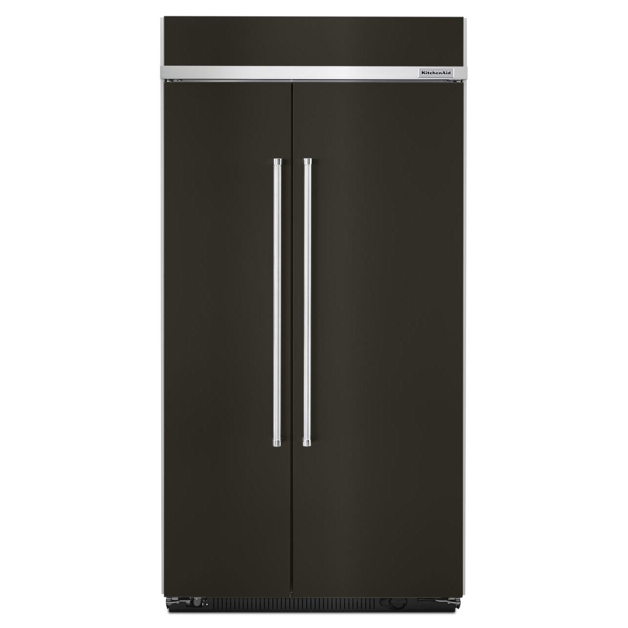 KitchenAid 42-inch, 25.5 cu.ft. Side-by-Side Built-in Refrigerator with Interior Ice Maker KBSN602EBS