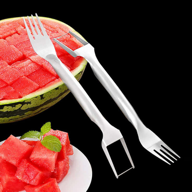 2 In 1 Watermelon Fork Slicer - Stainless Steel Multi-purpose Kitchen Tool