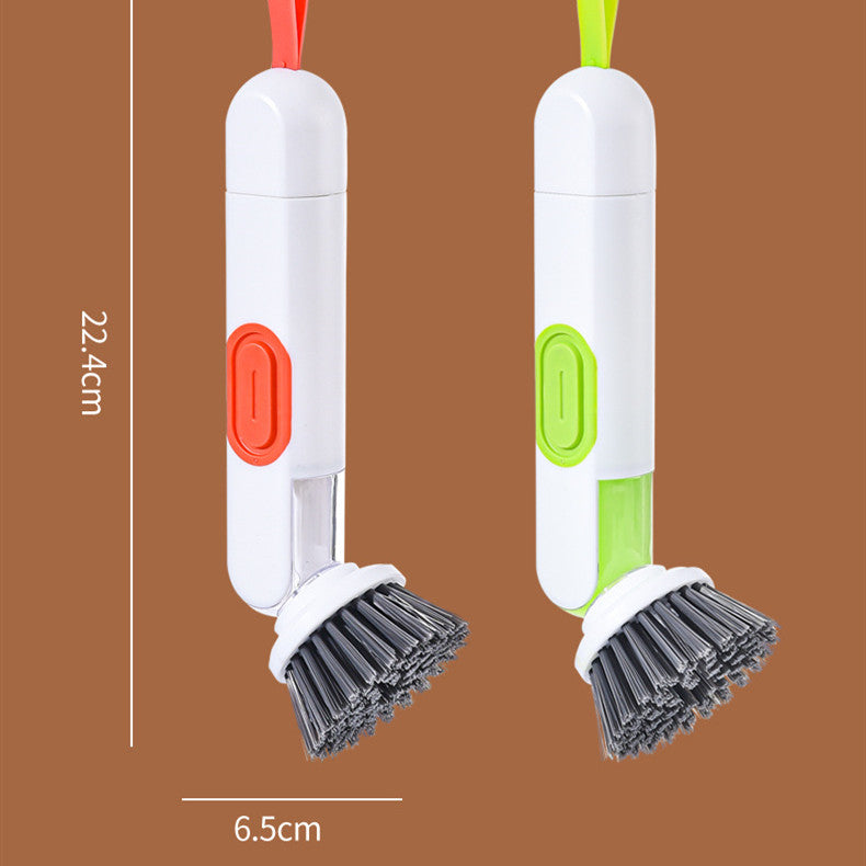 Multi-Functional Long-Handle Liquid-Filled Cleaning Brush with Dispenser