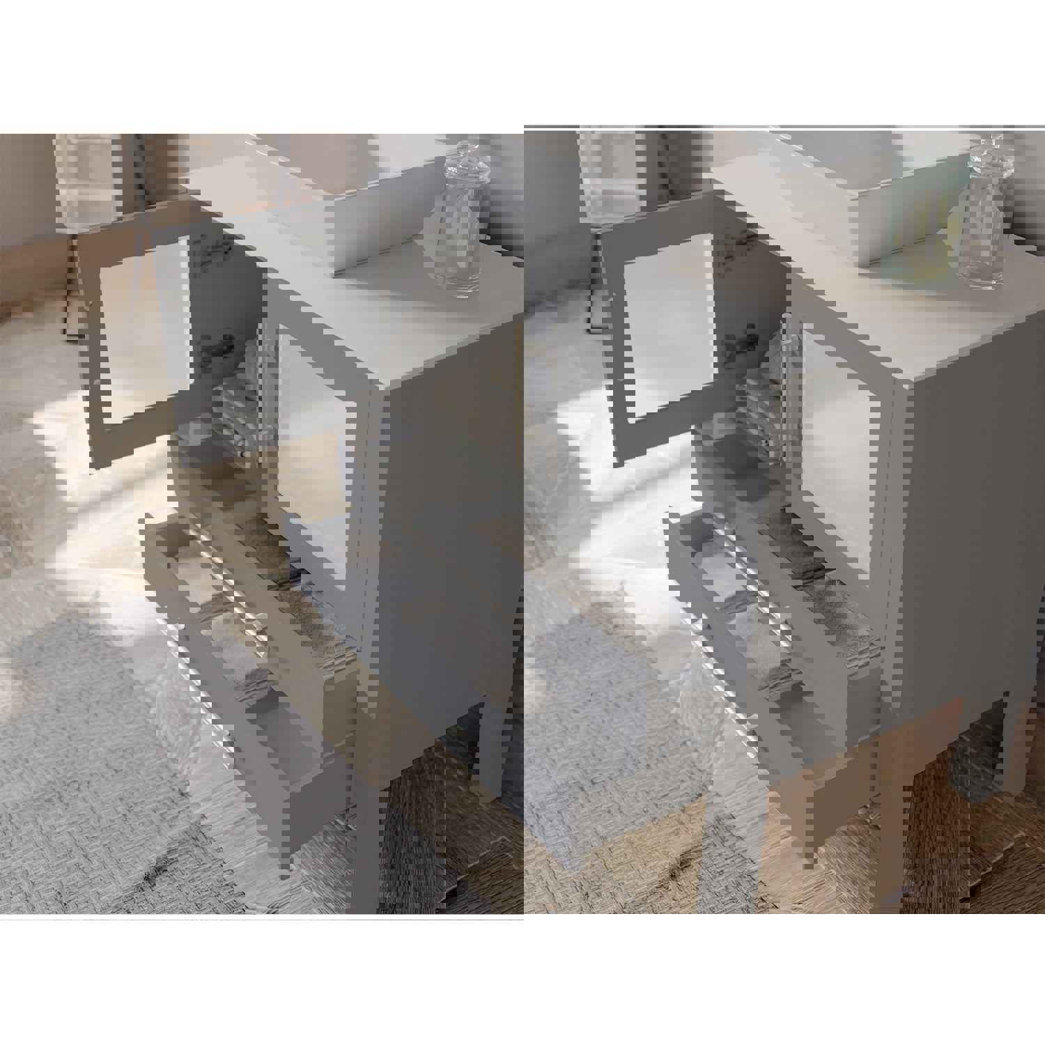 Cambridge Plumbing 36 Inch Gray Wood and Porcelain Vessel Sink Vanity Set