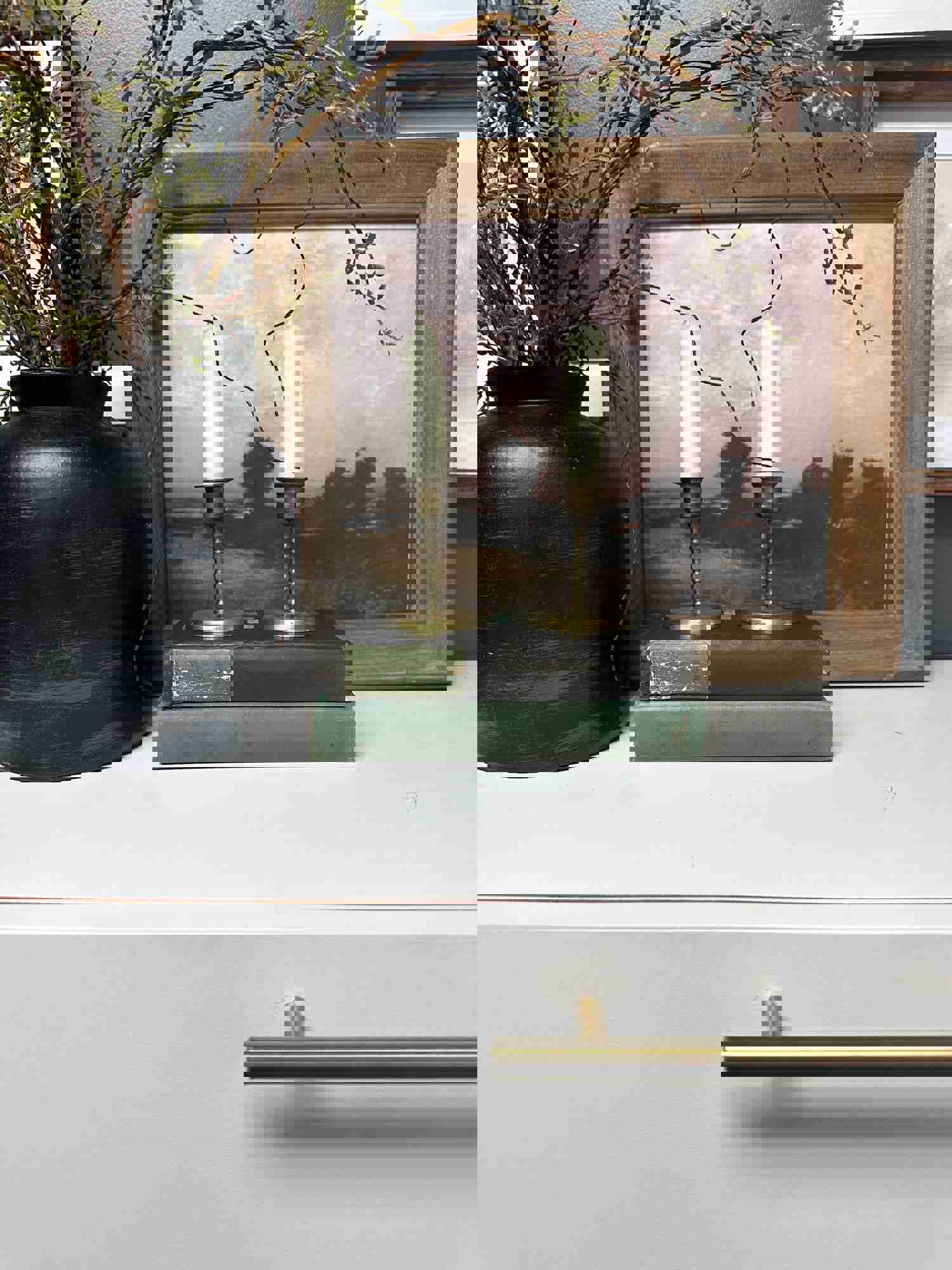 Green Vintage Book Set for Home Decor