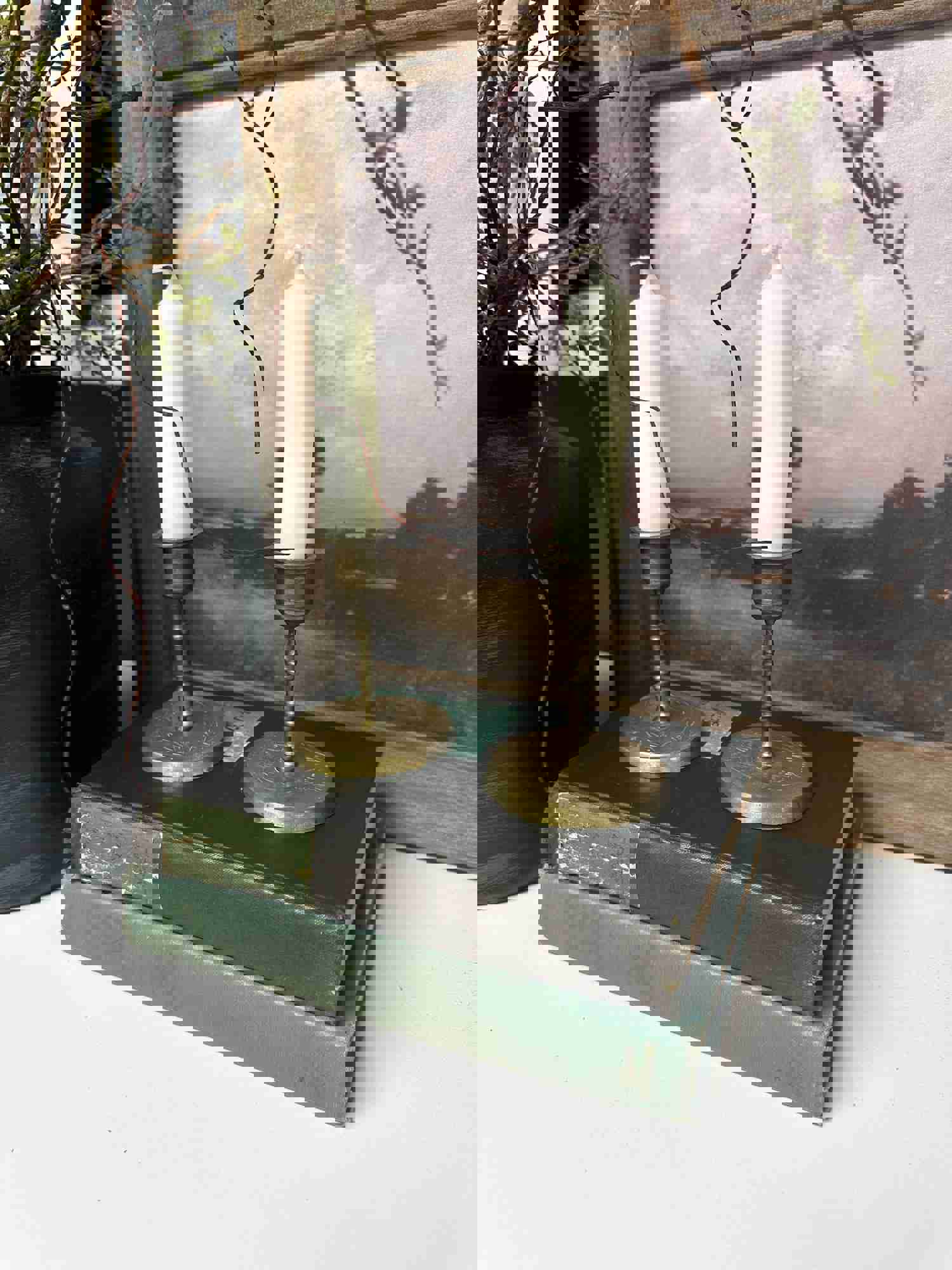 Green Vintage Book Set for Home Decor