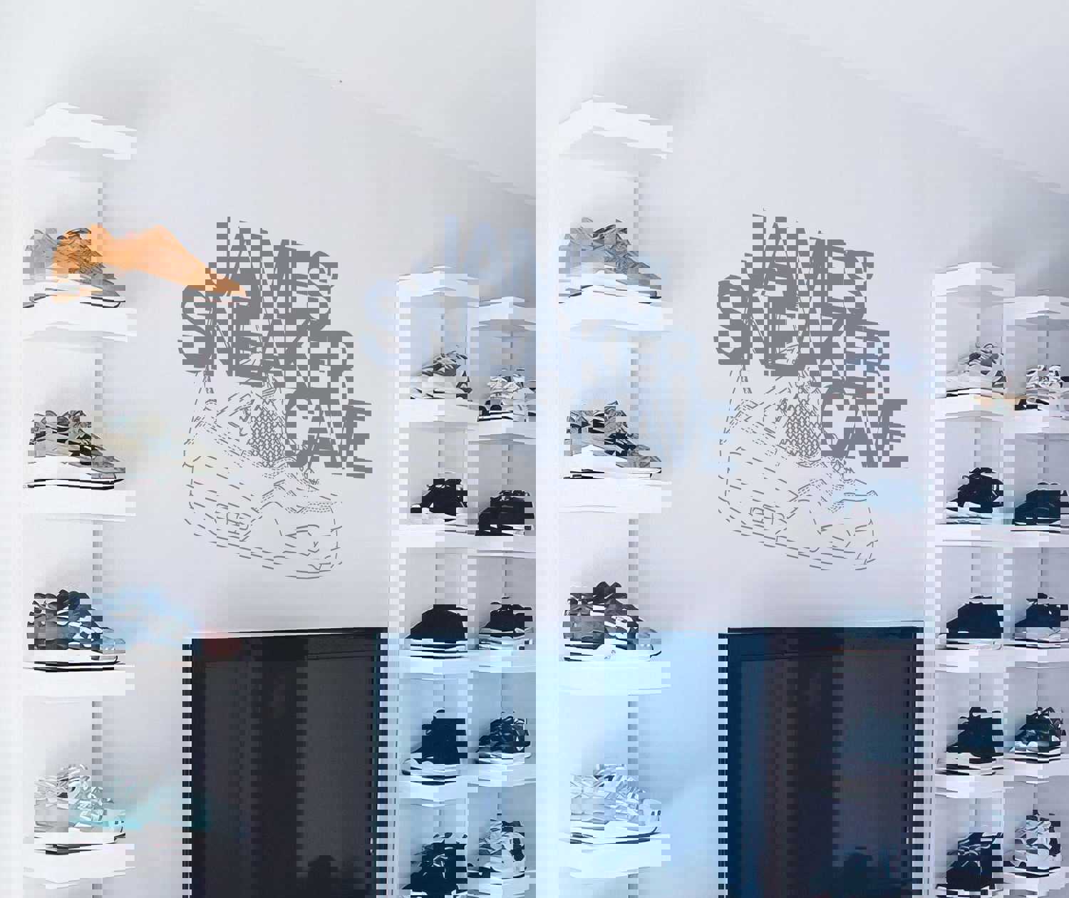 Custom Personalized Name Sneaker Cave Wall Decal Sticker for Sneakerhead Enthusiasts