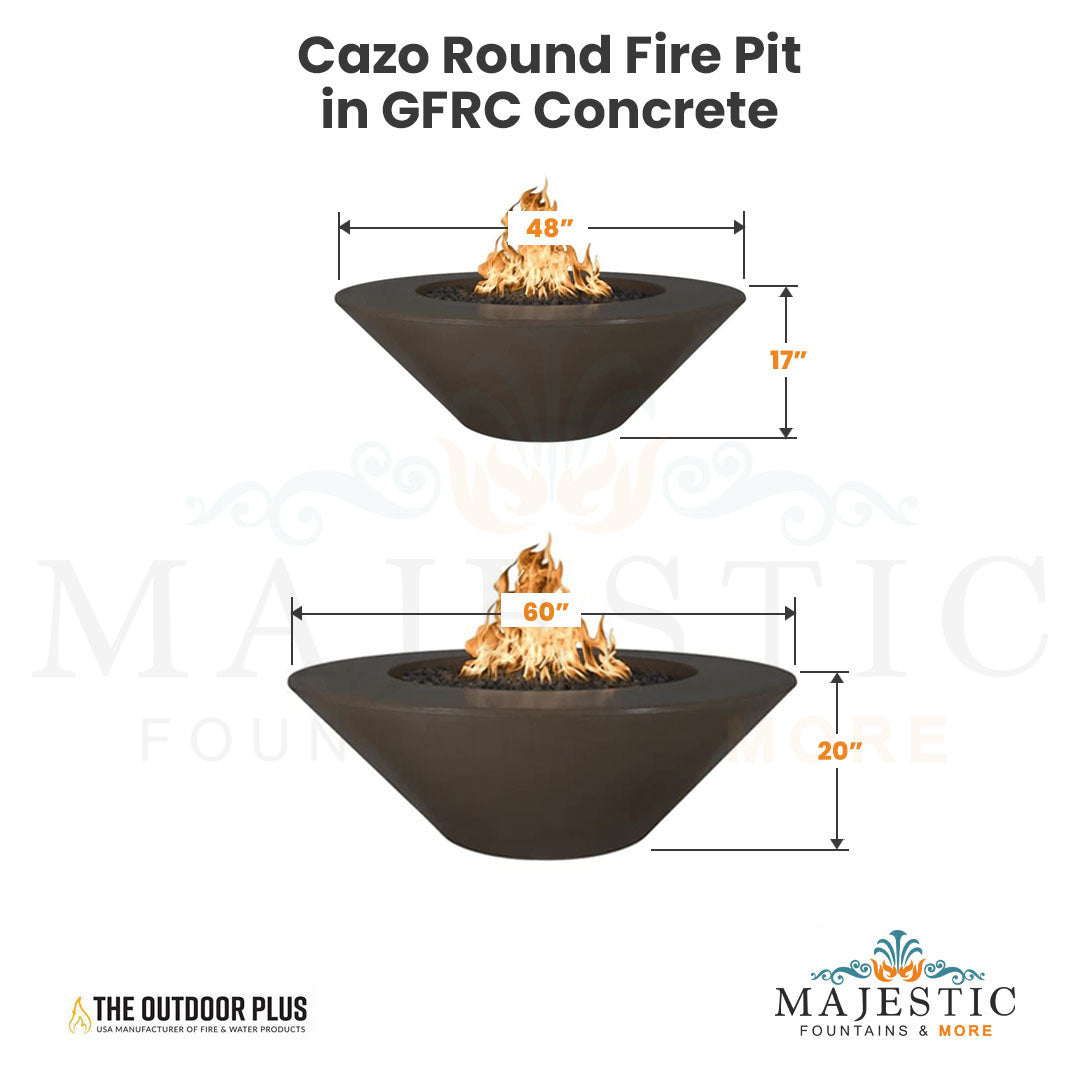 Outdoor Plus Cazo Round Fire Pit in GFRC Concrete with Free Cover
