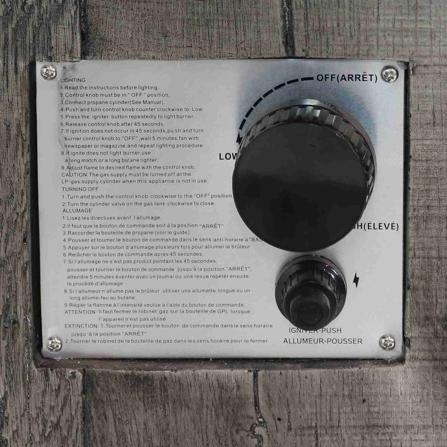 Sunnydaze Square Outdoor Propane Gas Fire Pit Table with Weathered Wood Look, 25 Inches Tall