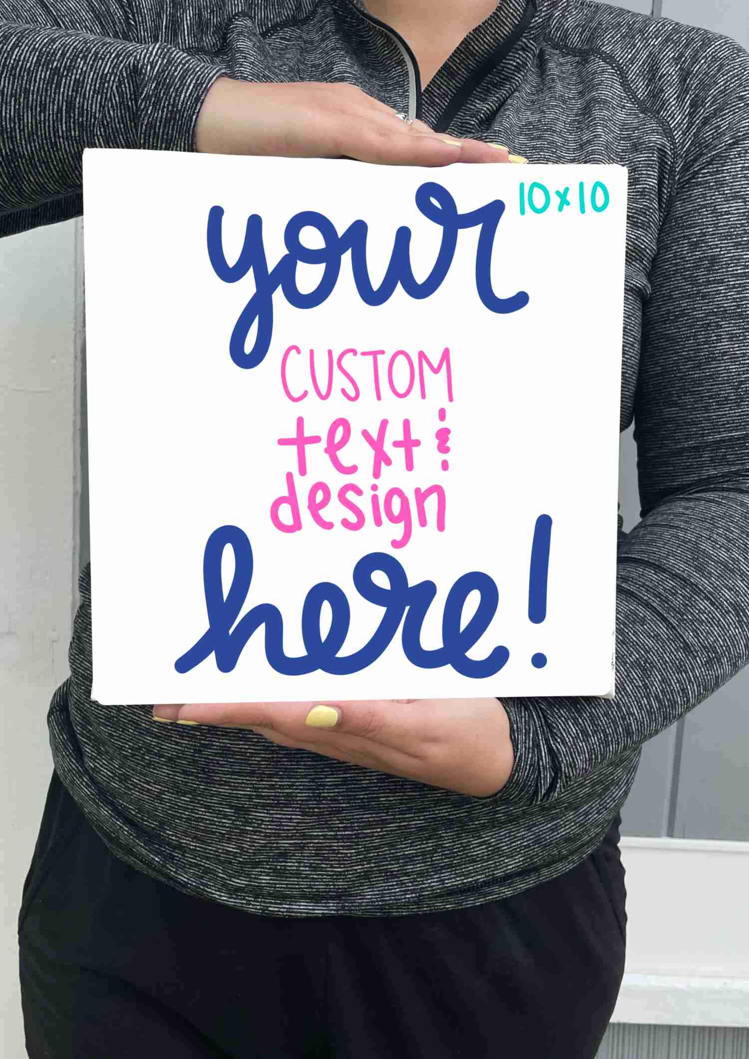 10x10 Canvas Custom Quote Art - Hand Painted Personalized Decor