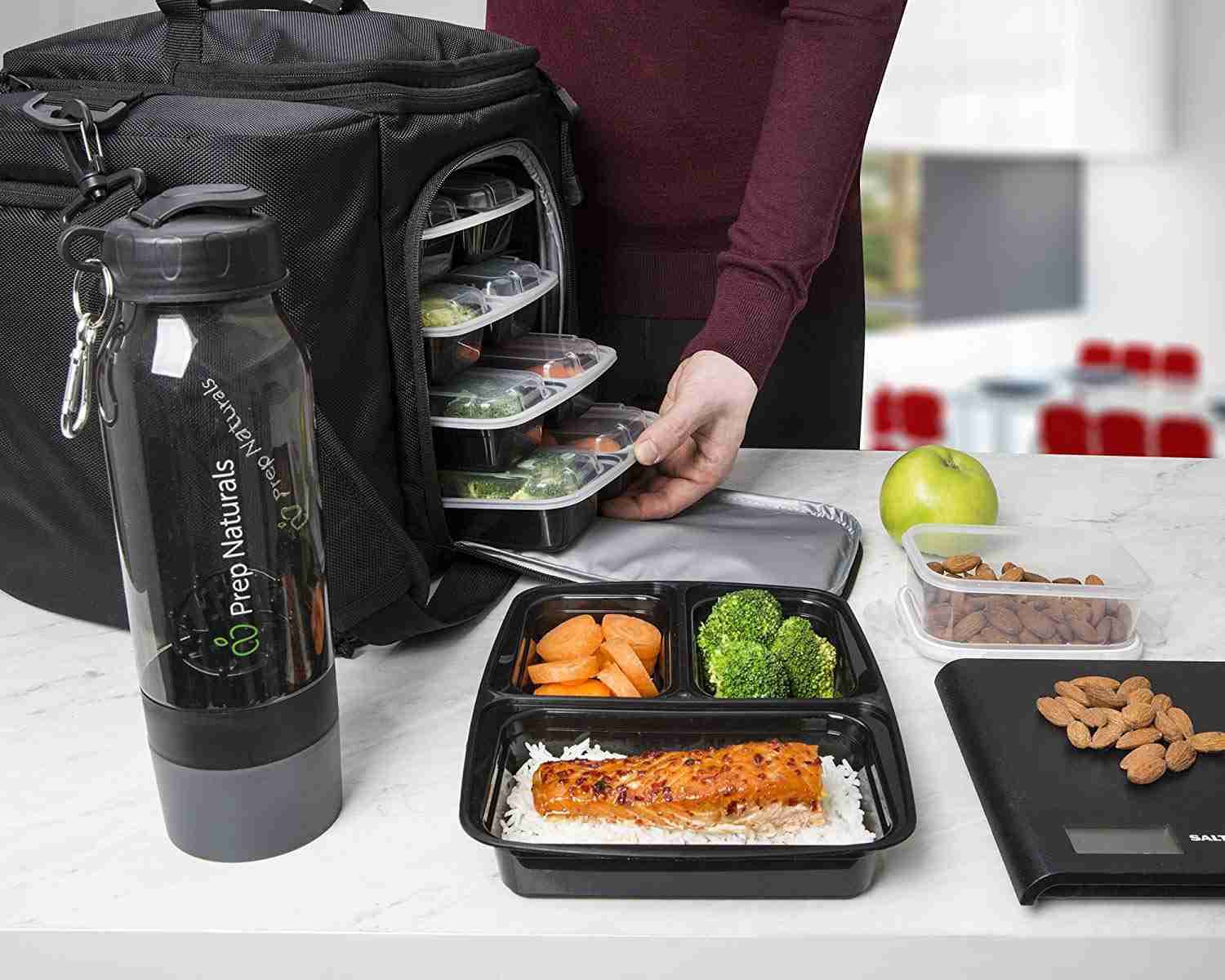 Meal Prep Containers 3 Compartment - Reusable Bento Lunch Box [15 Pack]