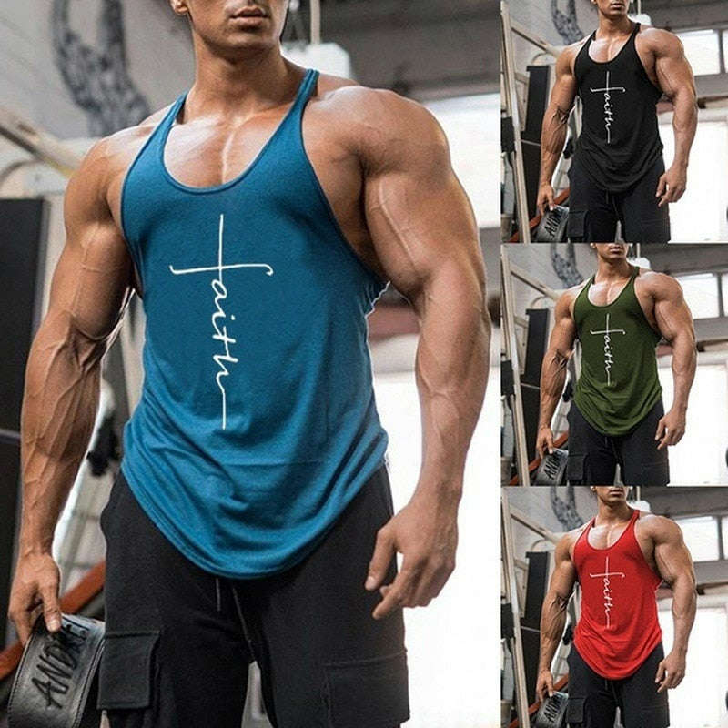 Men's Gym Tank Top - Fitness Sleeveless Vest Shirt for Workouts