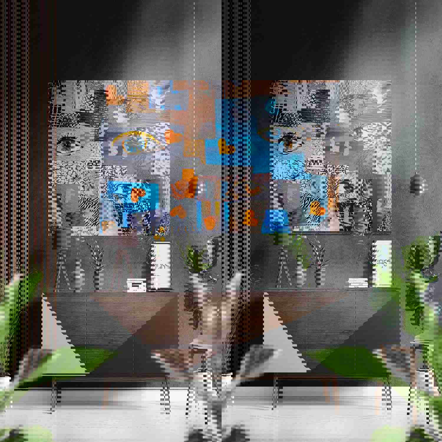 Patchwork Eyes Brushed Aluminium Dibond Wall Art