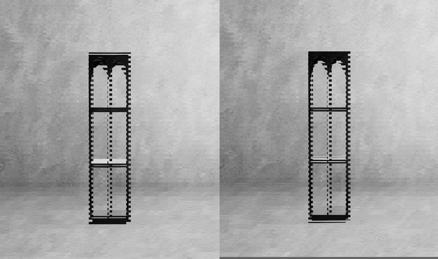 The Fox & Roe Arcade Bookcase in Distressed Black Finish