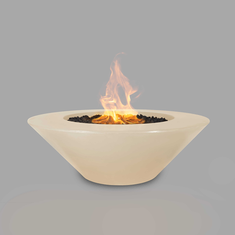 Outdoor Plus Cazo Round Fire Pit in GFRC Concrete with Free Cover
