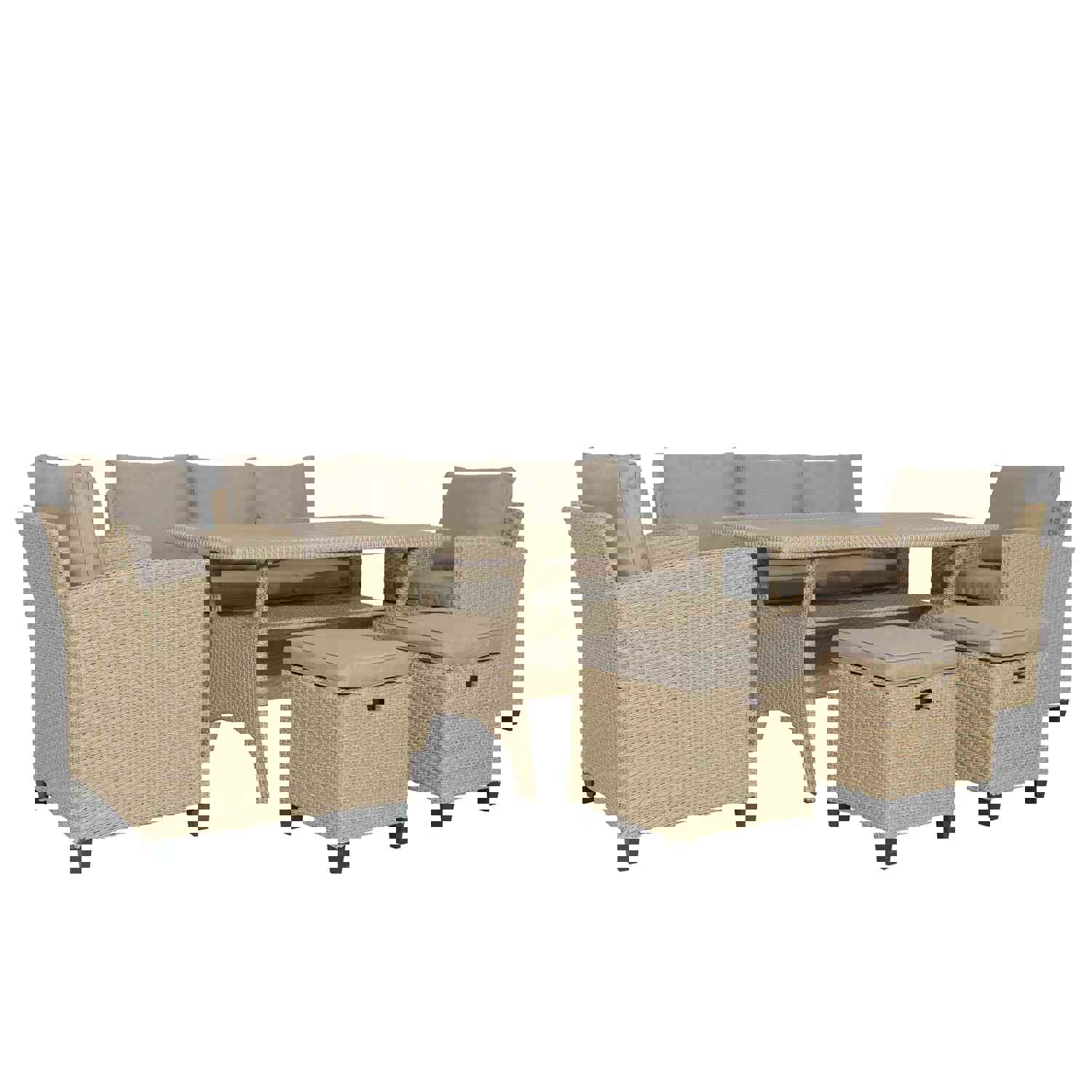 TOPMAX 6-Piece Outdoor Rattan Wicker Set for Patio, Garden, and Backyard