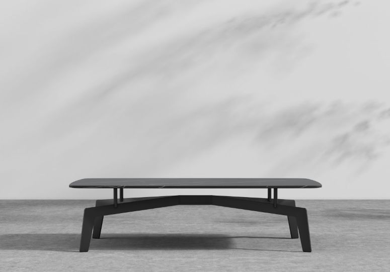 Evelyn Coffee Table - Rectangular with Marble Look Ceramic Top