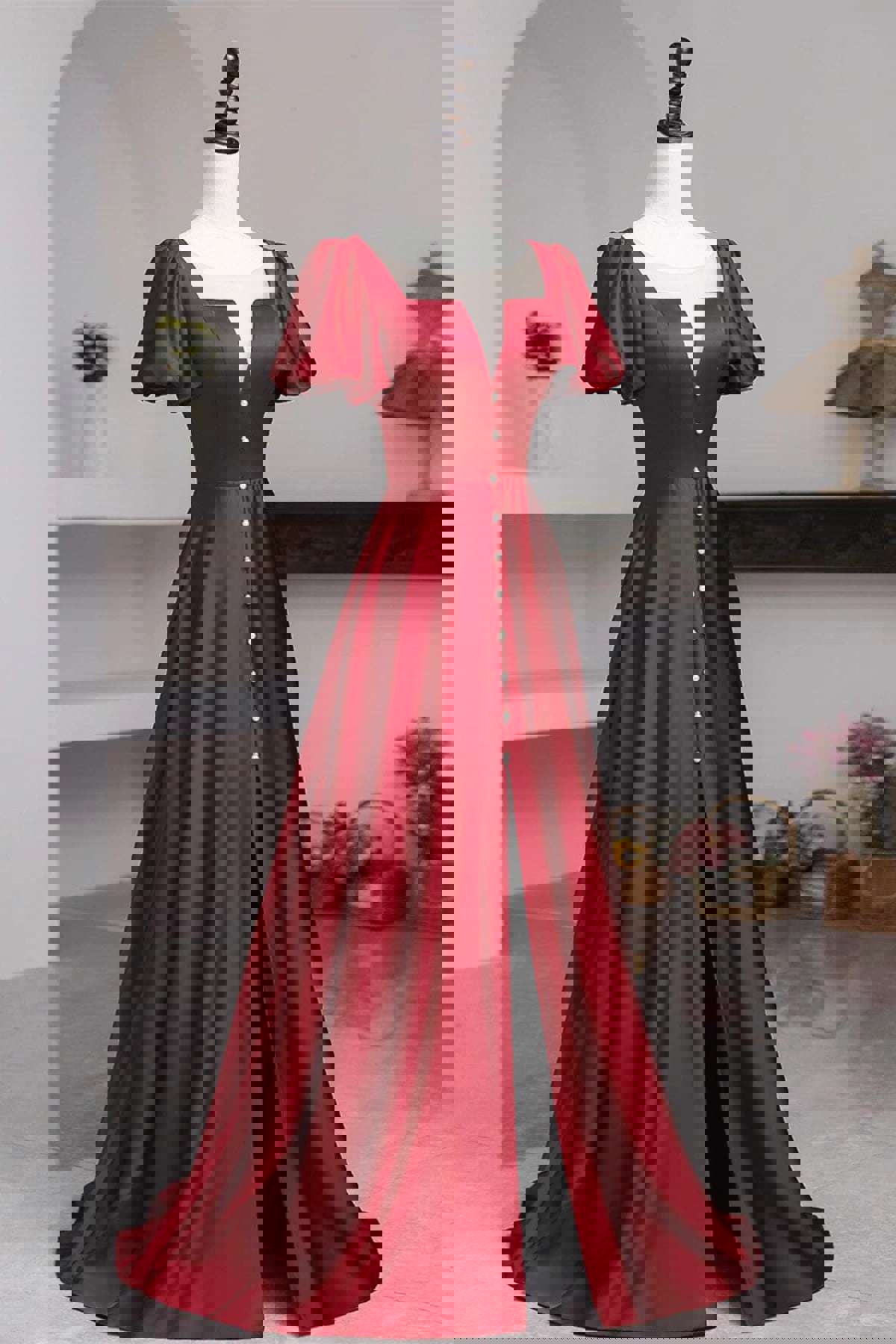 Burgundy Long Prom Dresses with High Slit - Wine Red Formal Evening Gowns