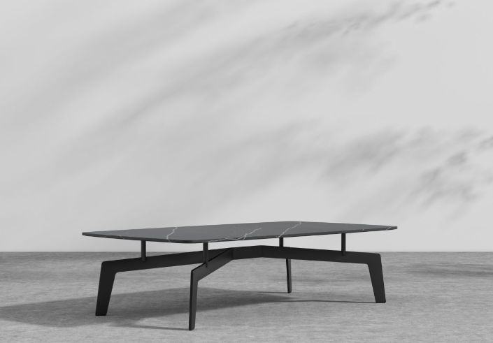 Evelyn Coffee Table - Rectangular with Marble Look Ceramic Top