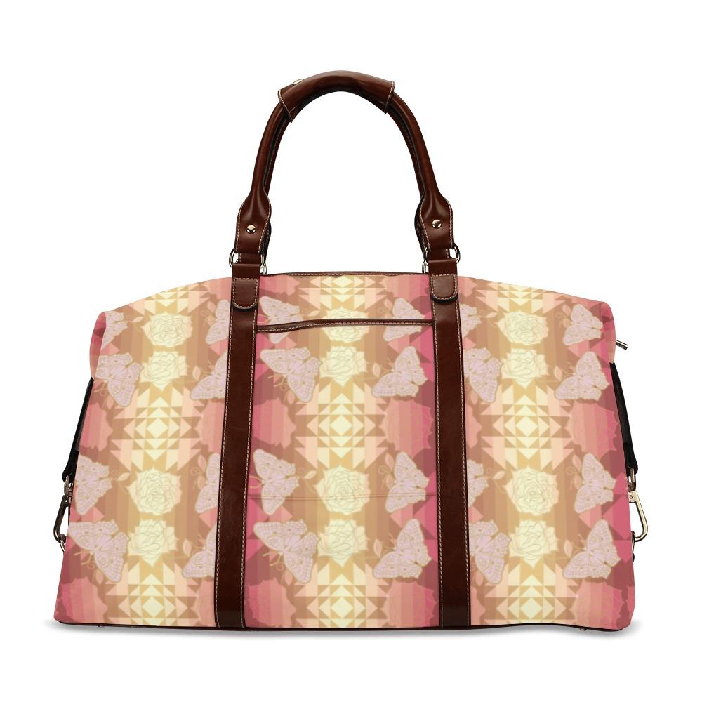 Butterfly and Roses Geometric Classic Travel Bag