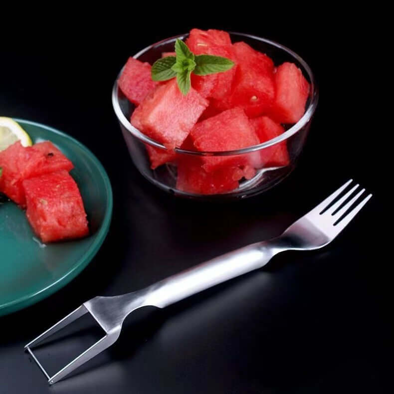 2 In 1 Watermelon Fork Slicer - Stainless Steel Multi-purpose Kitchen Tool