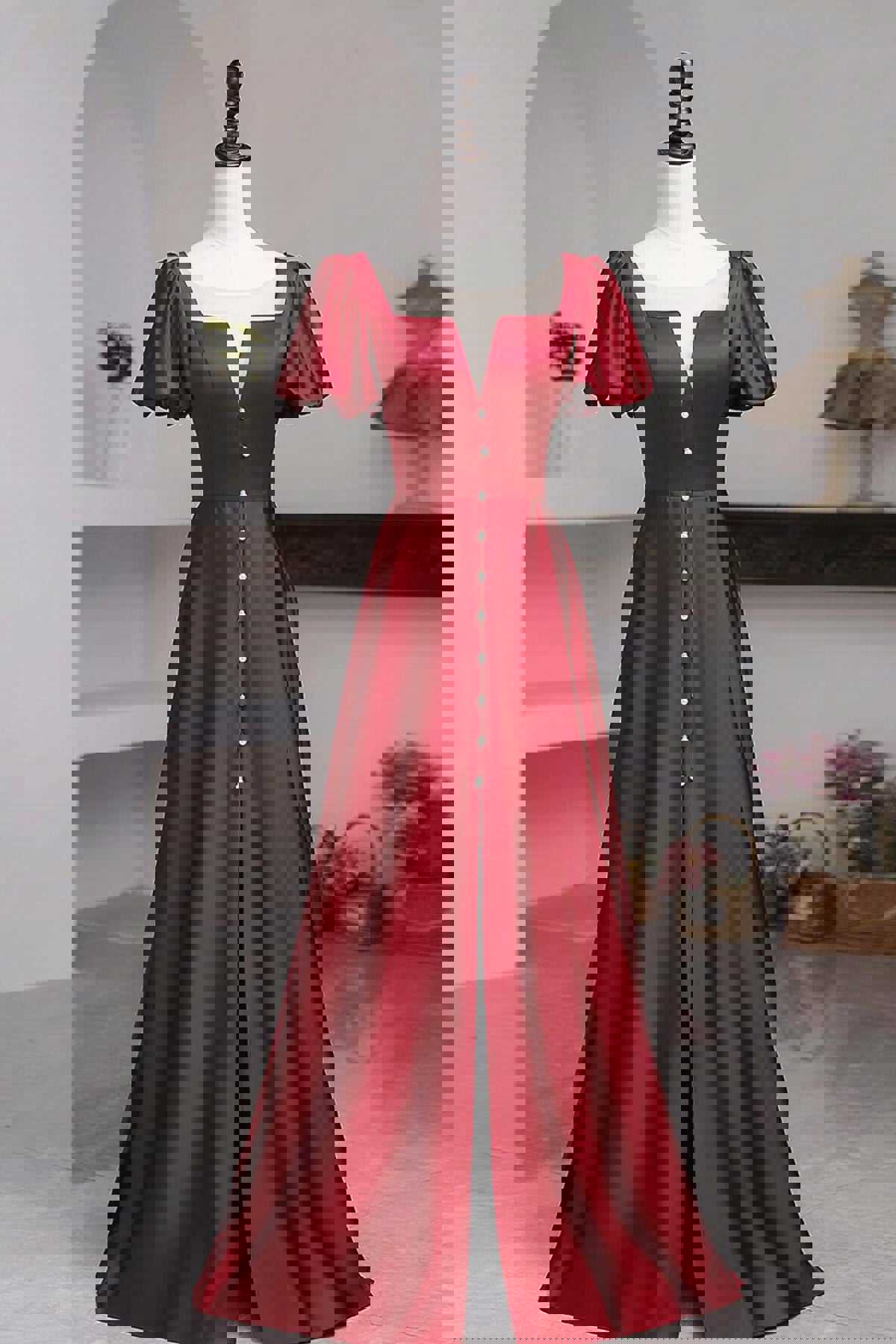 Burgundy Long Prom Dresses with High Slit - Wine Red Formal Evening Gowns