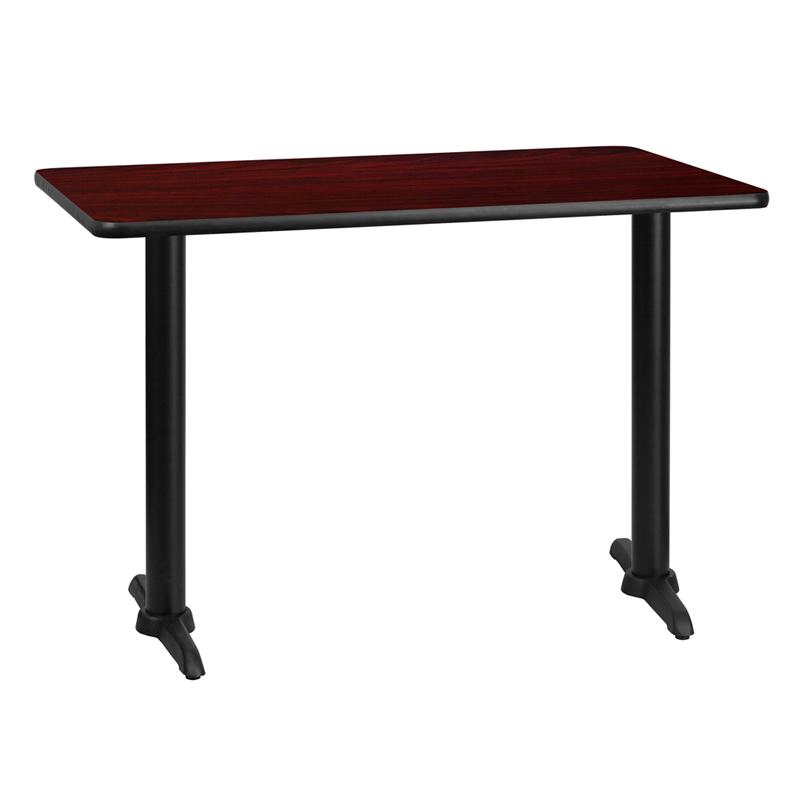Flash Furniture 30 x 42 Rectangular Mahogany Laminate Table Top with Adjustable Base