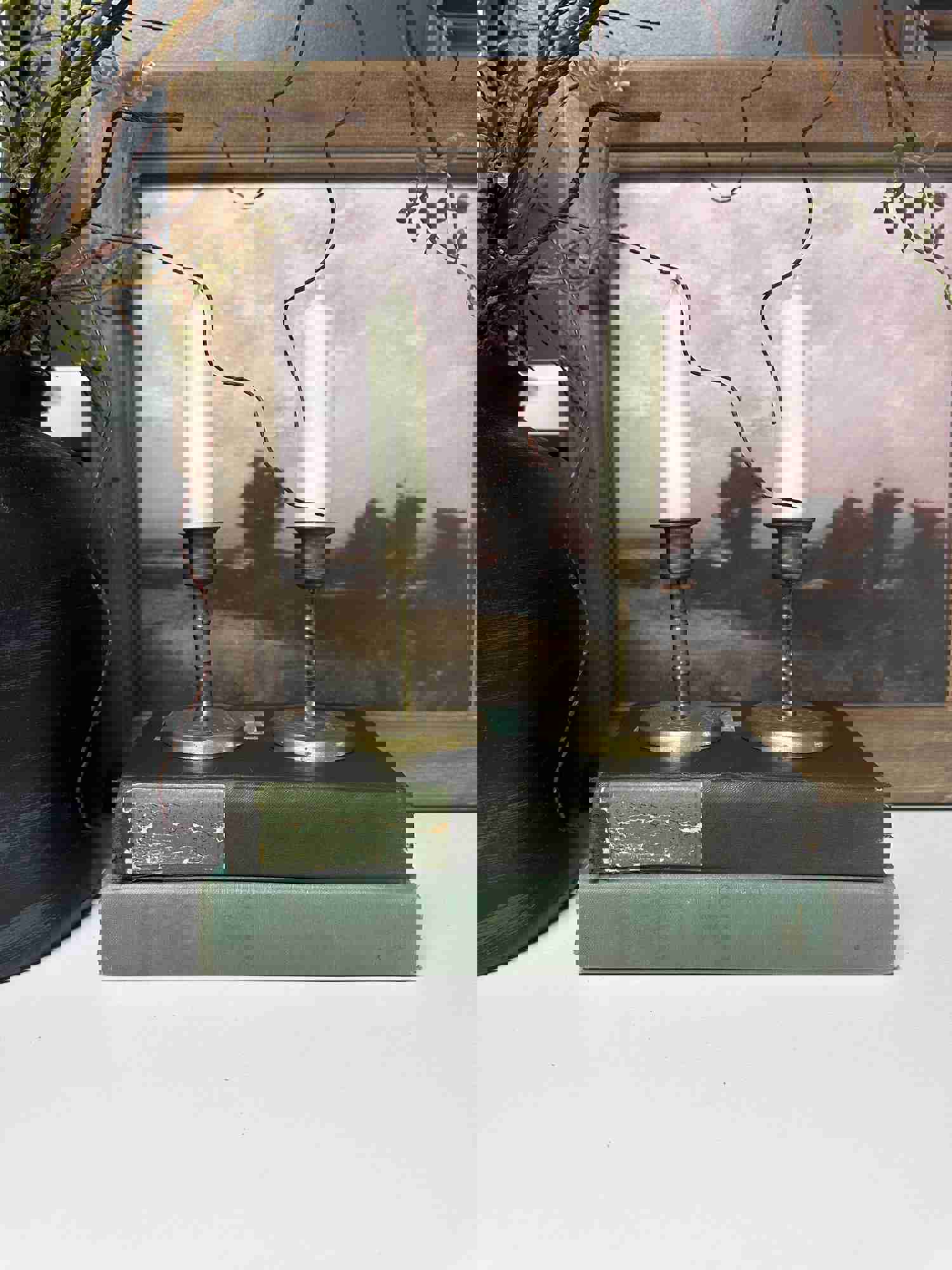 Green Vintage Book Set for Home Decor