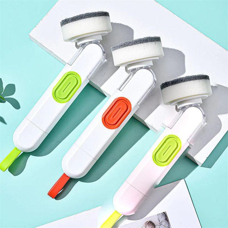 Multi-Functional Long-Handle Liquid-Filled Cleaning Brush with Dispenser