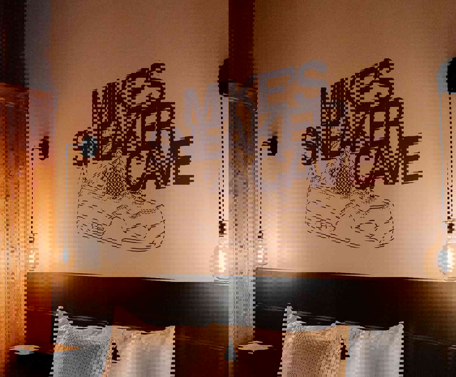 Custom Personalized Name Sneaker Cave Wall Decal Sticker for Sneakerhead Enthusiasts