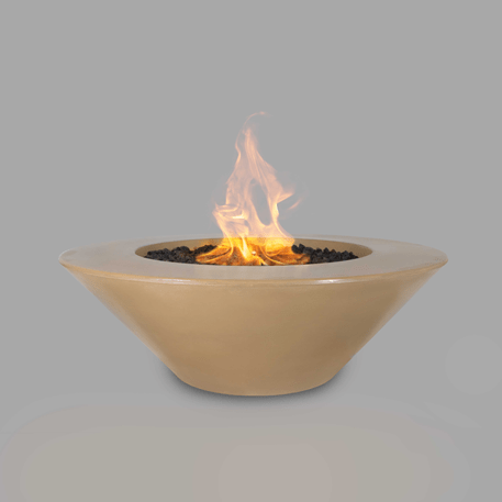 Outdoor Plus Cazo Round Fire Pit in GFRC Concrete with Free Cover