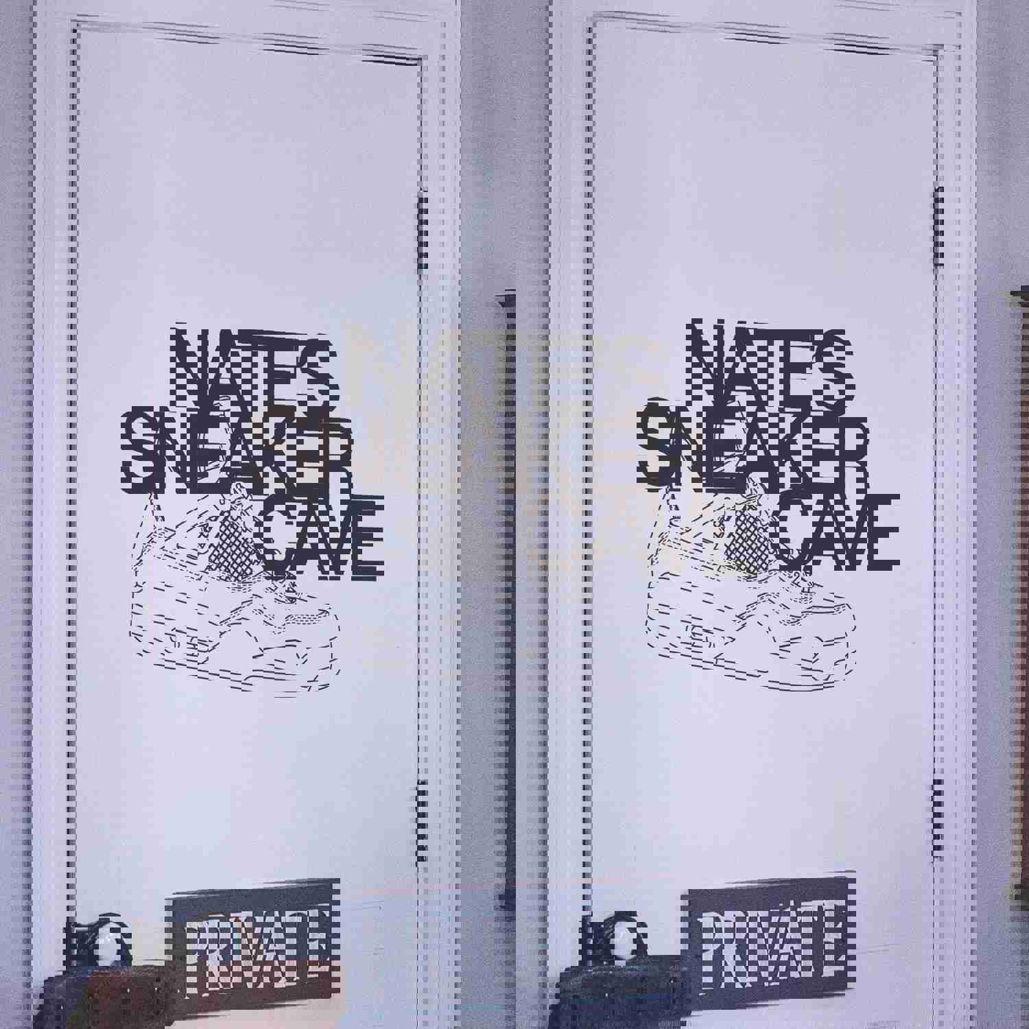 Custom Personalized Name Sneaker Cave Wall Decal Sticker for Sneakerhead Enthusiasts