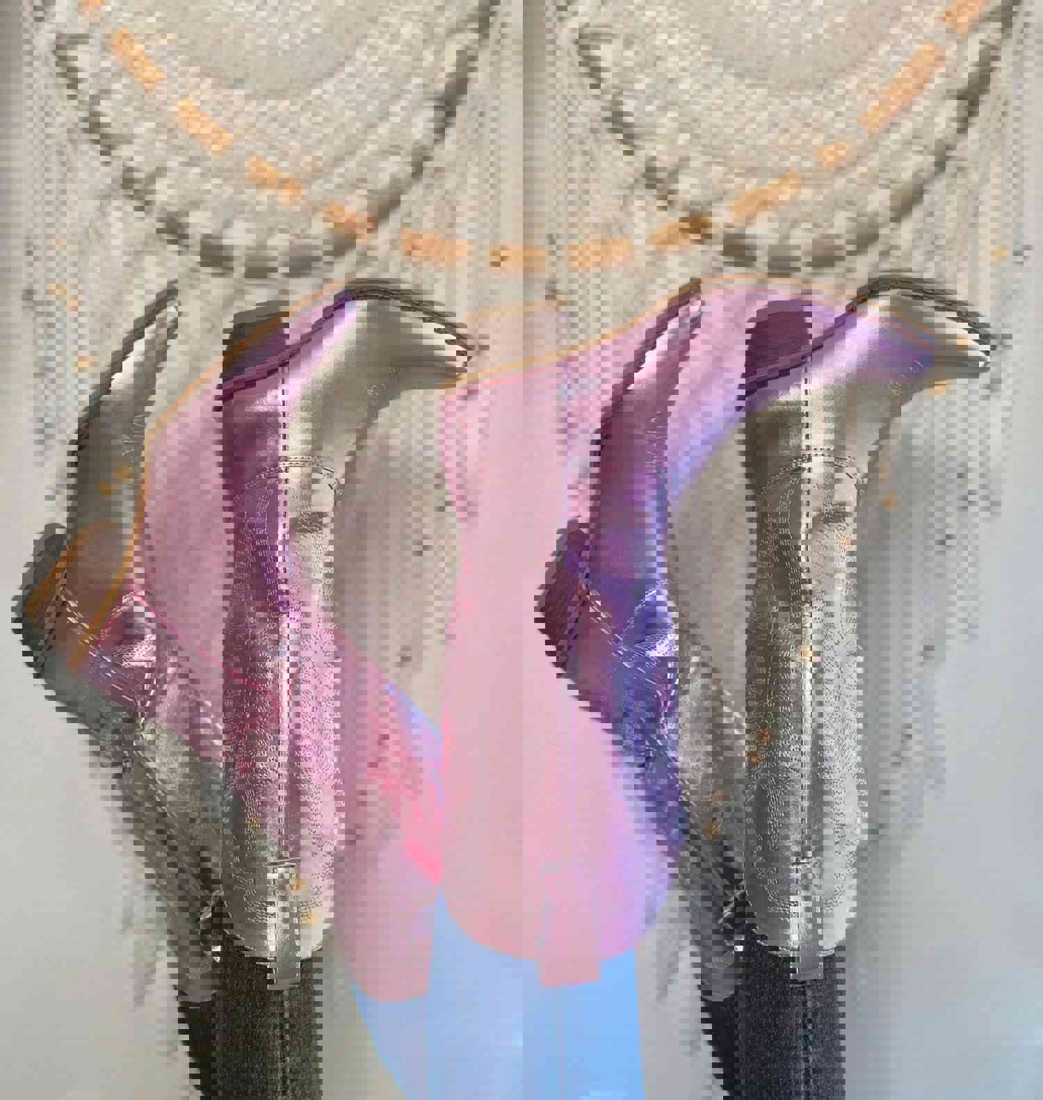 Electric Pink Cowgirl Boots - Barbie Pink Metallic Western Boots