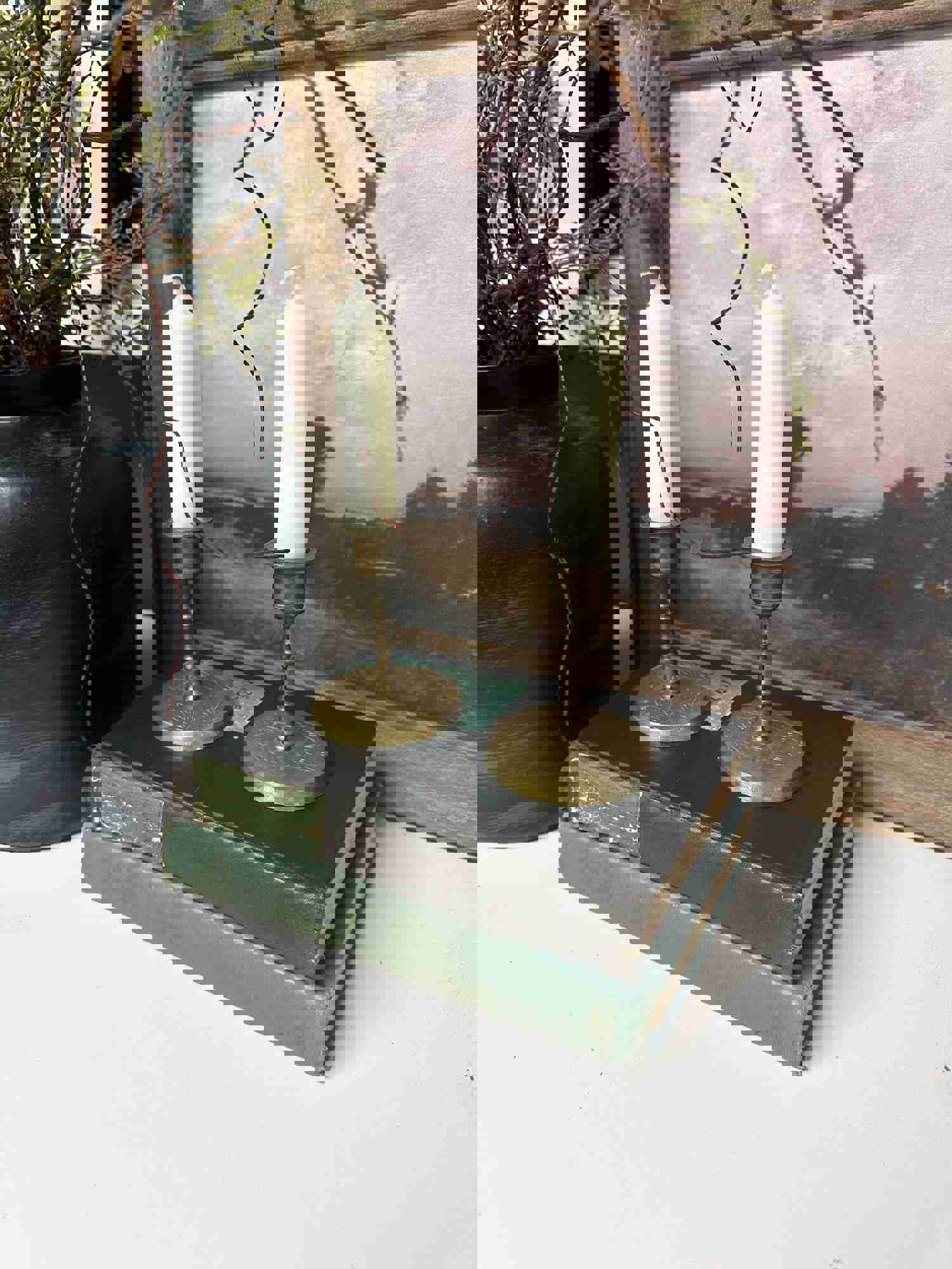 Green Vintage Book Set for Home Decor