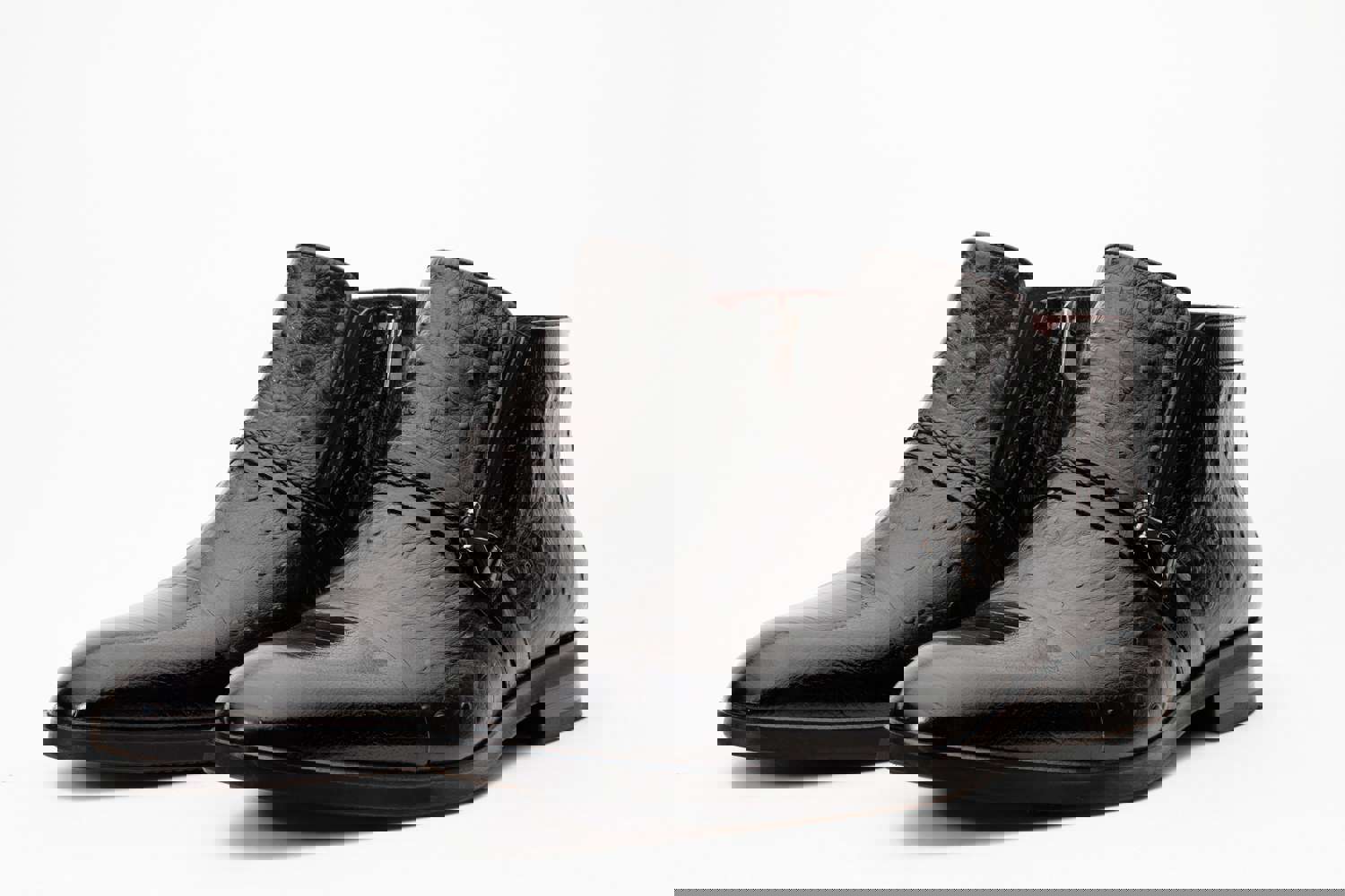 Dallas Black Leather Ankle Zip-Up Dress Boot for Men