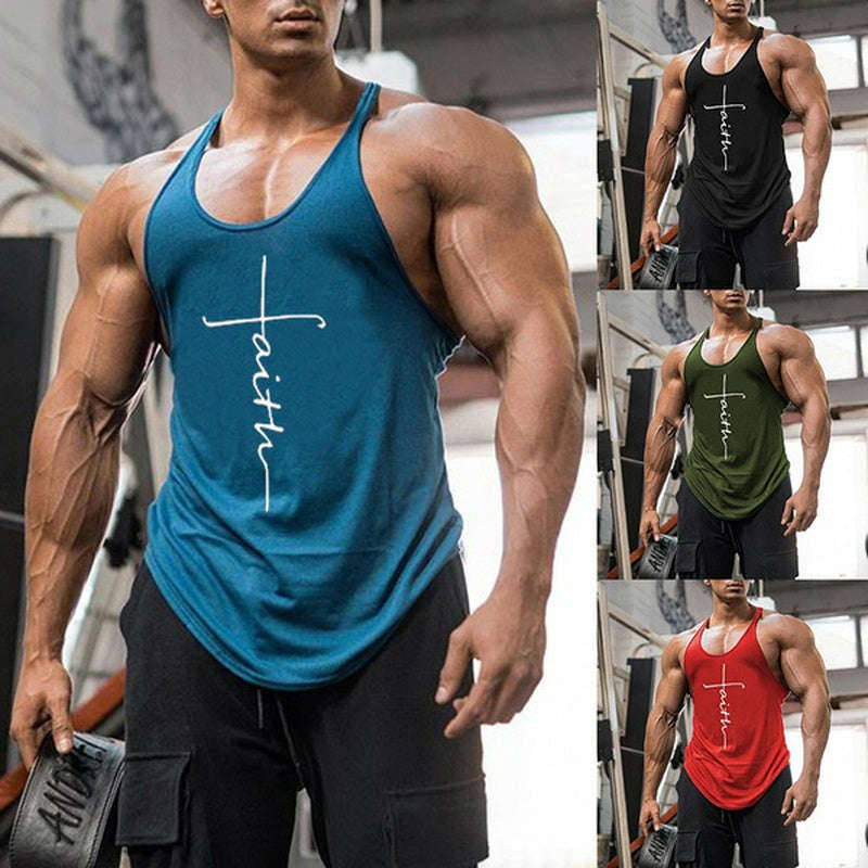 Men's Gym Tank Top - Fitness Sleeveless Vest Shirt for Workouts