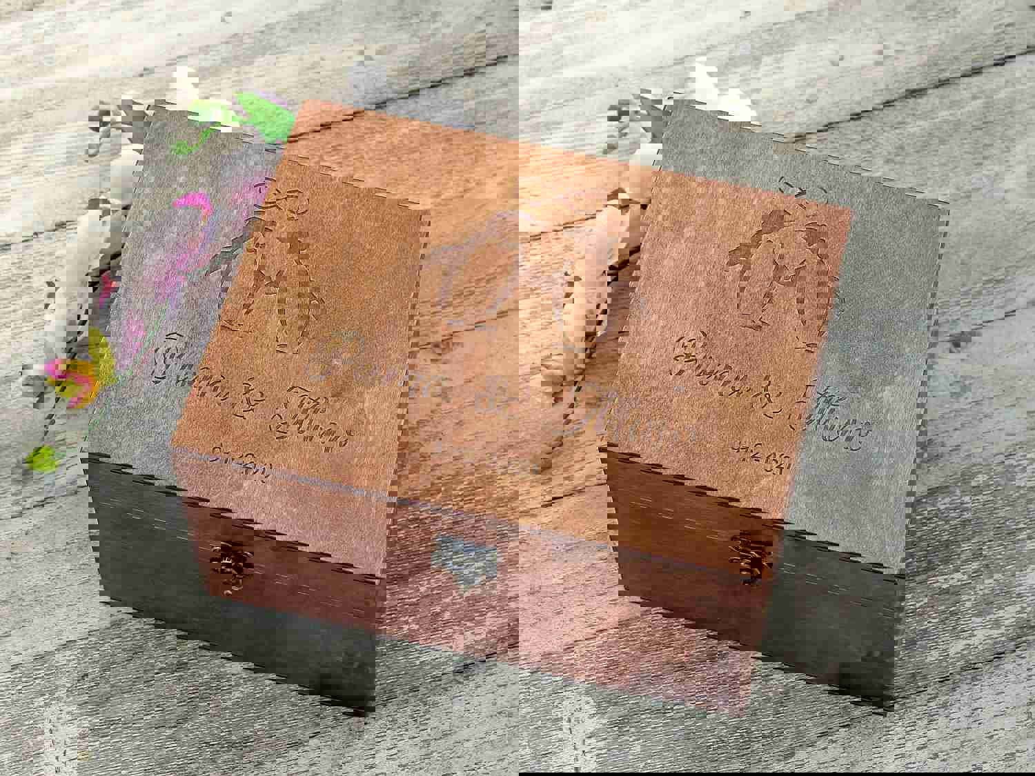 Personalized Wedding Keepsake Box with Custom Image and Text - Perfect Anniversary Gift