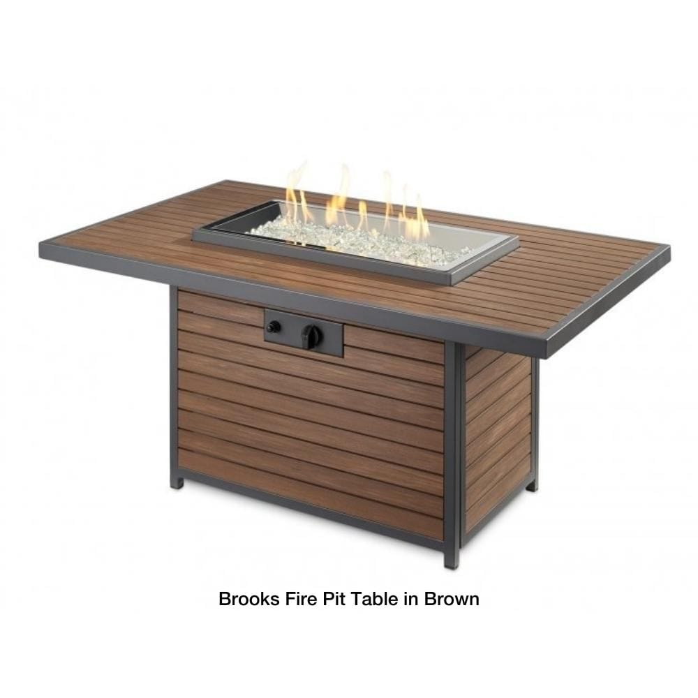 Outdoor GreatRoom Company Brooks 50-Inch Rectangular Gas Fire Pit Table