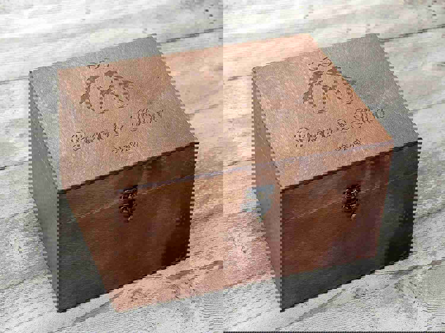 Personalized Wedding Keepsake Box with Custom Image and Text - Perfect Anniversary Gift