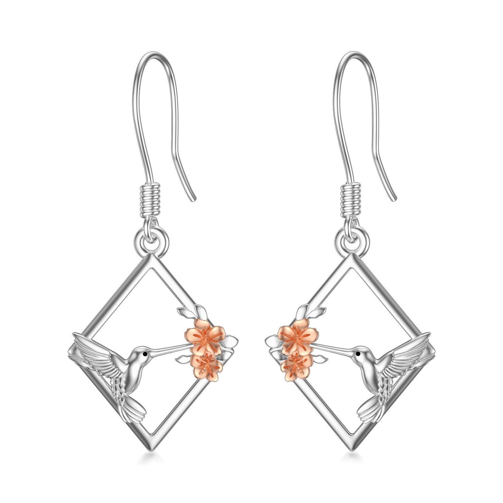 Hummingbird Earrings 925 Sterling Silver Minimalist Jewelry