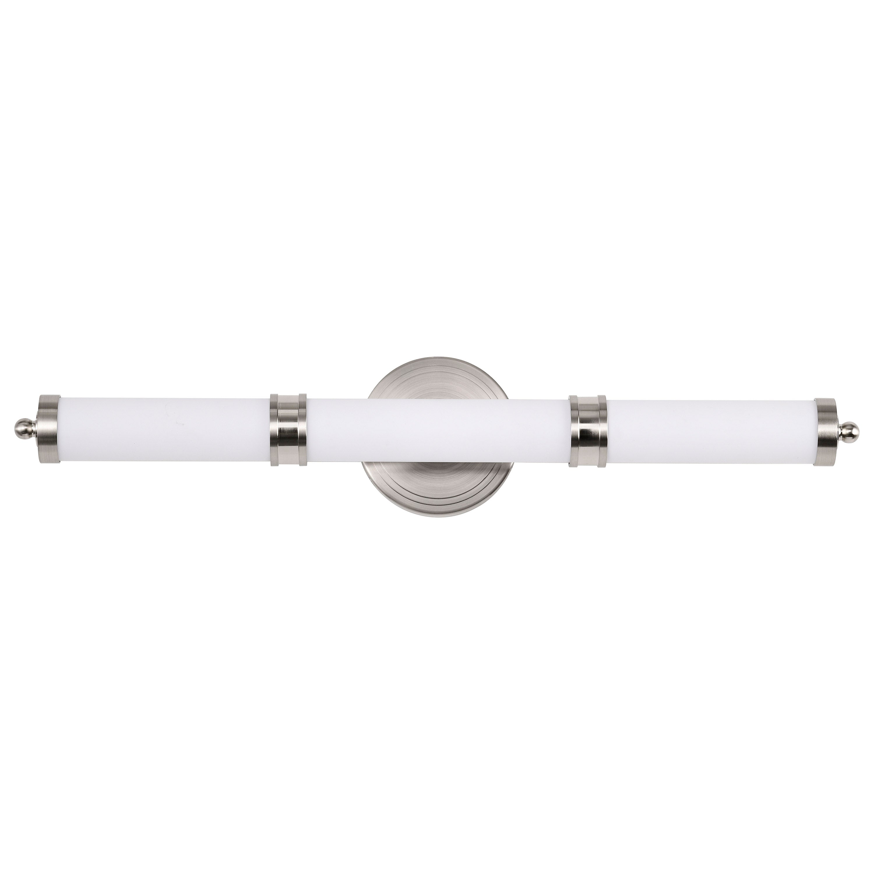 SATCO/NUVO Kagen Medium Vanity LED Light with Brushed Nickel Finish and White Acrylic Lens (62-1535)