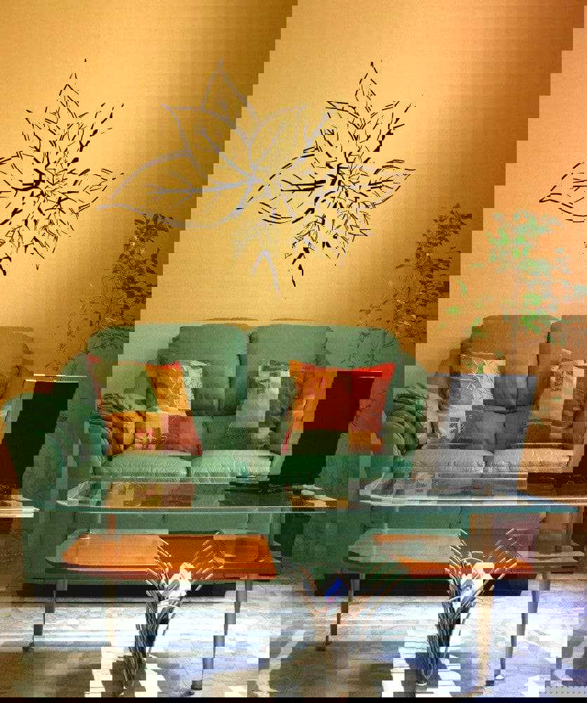 Vinyl Wall Decal Sticker Leaves Growing Out of Wall #1211