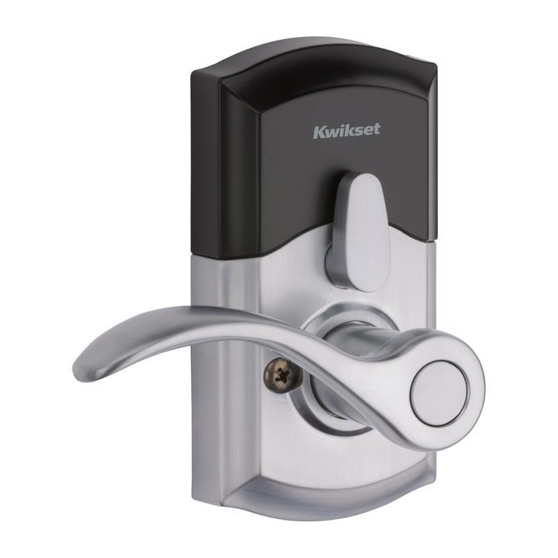 Kwikset SmartKey Satin Chrome Electronic Touch Pad Entry Lever