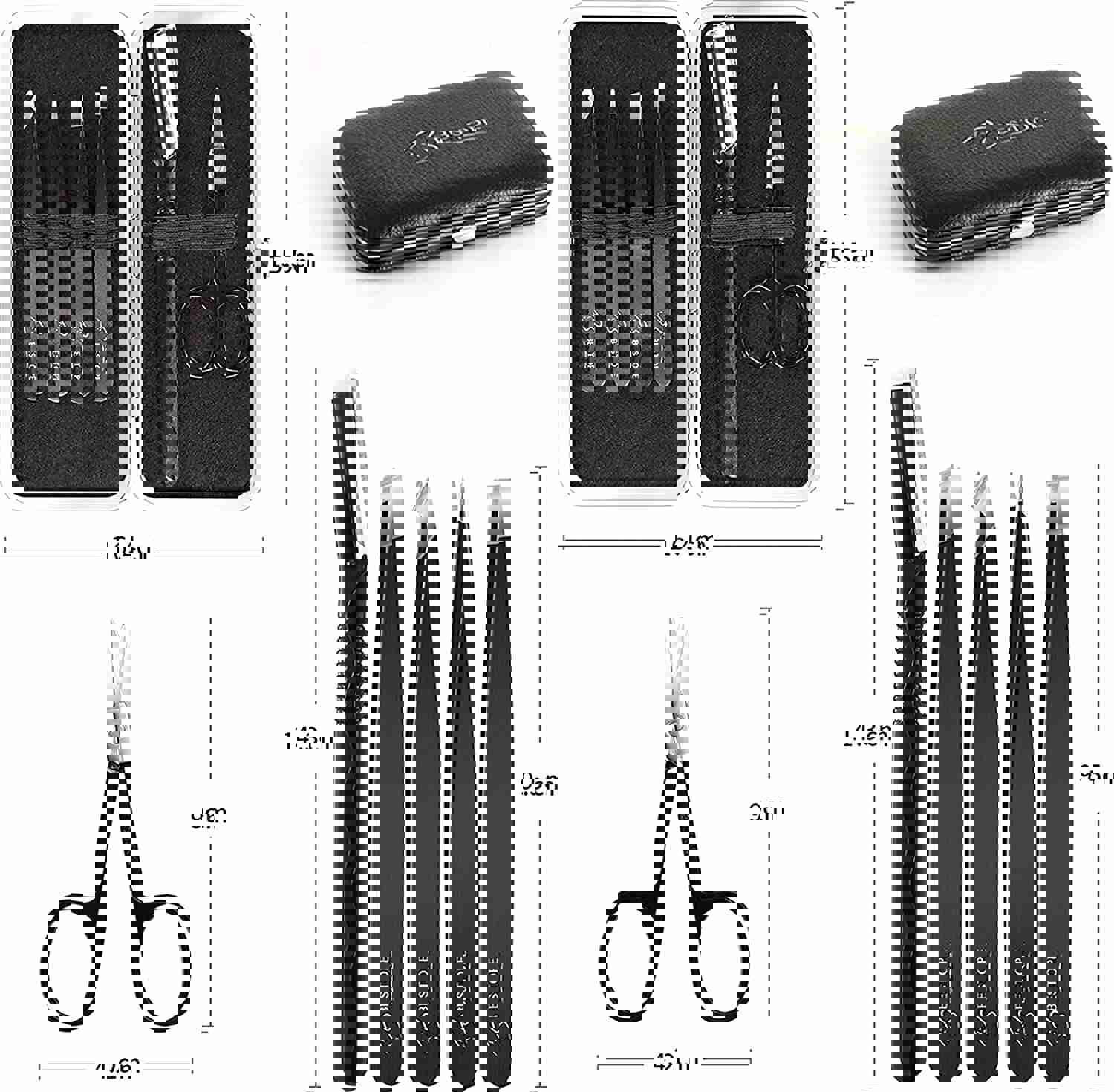 Professional Eyebrow Tweezers Set 6Pcs - Precision Plucking & Hair Removal Tool