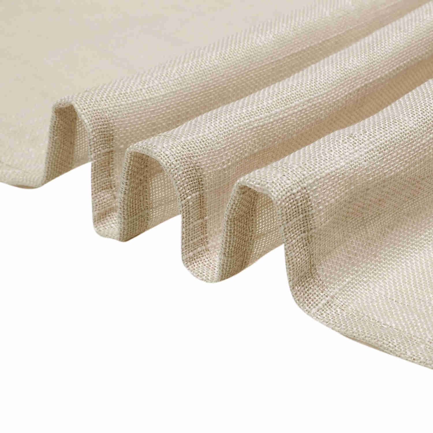 Beige Seamless Rectangular Tablecloth - Linen Look, Wrinkle Resistant, 60x102 Inches