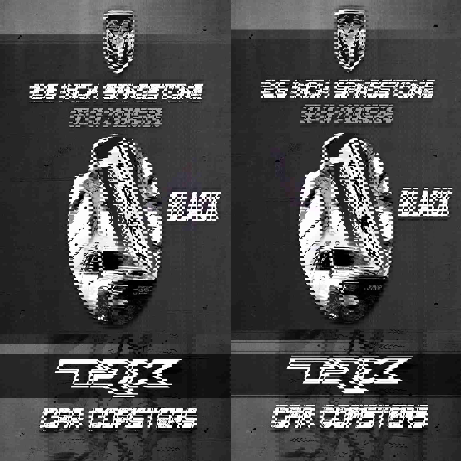 TRX Car Coasters for Ram 1500 - Sandstone Coaster Set