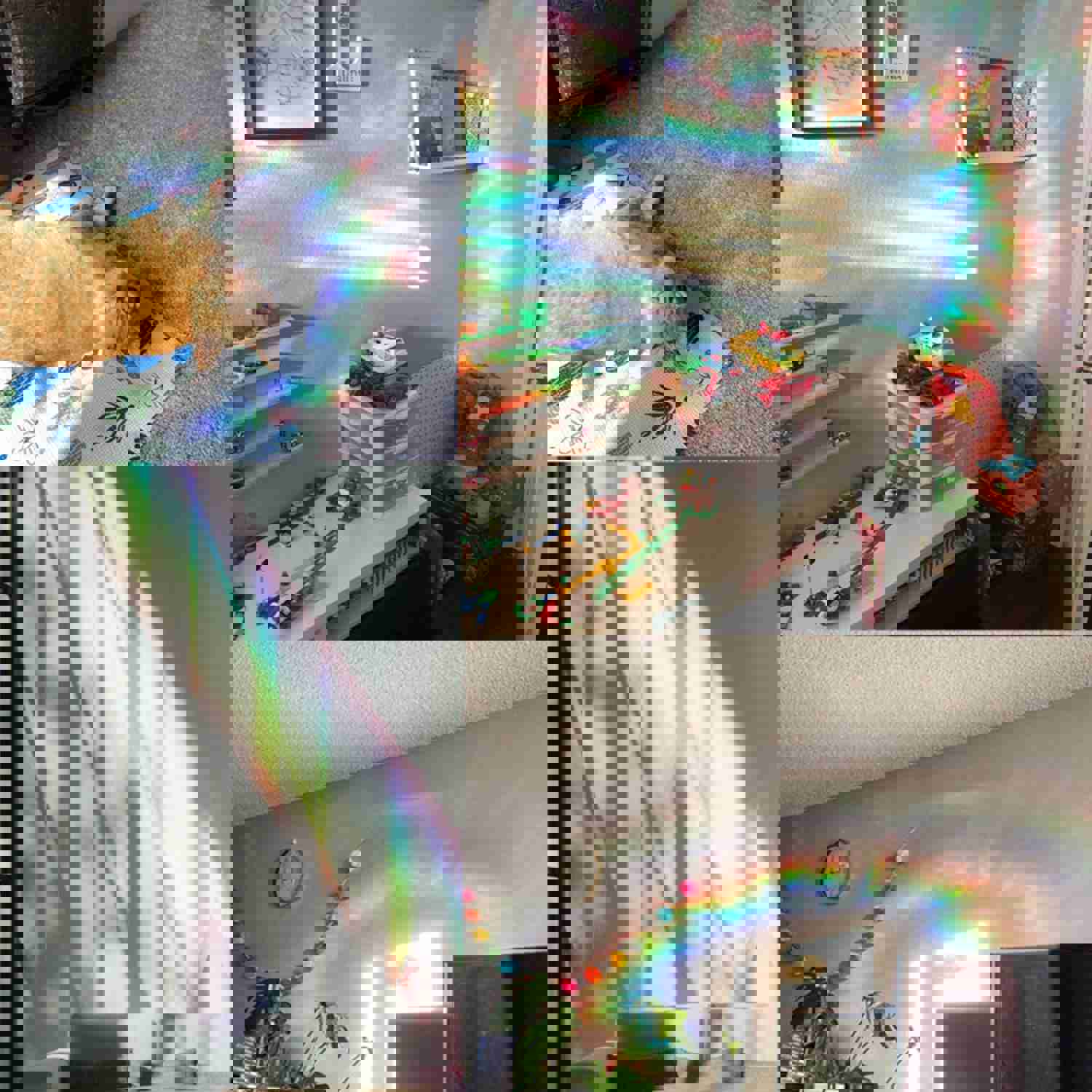 Craspire Waterproof PVC Colored Laser Stained Window Film Adhesive Stickers, Starfish Pattern, 350x840mm