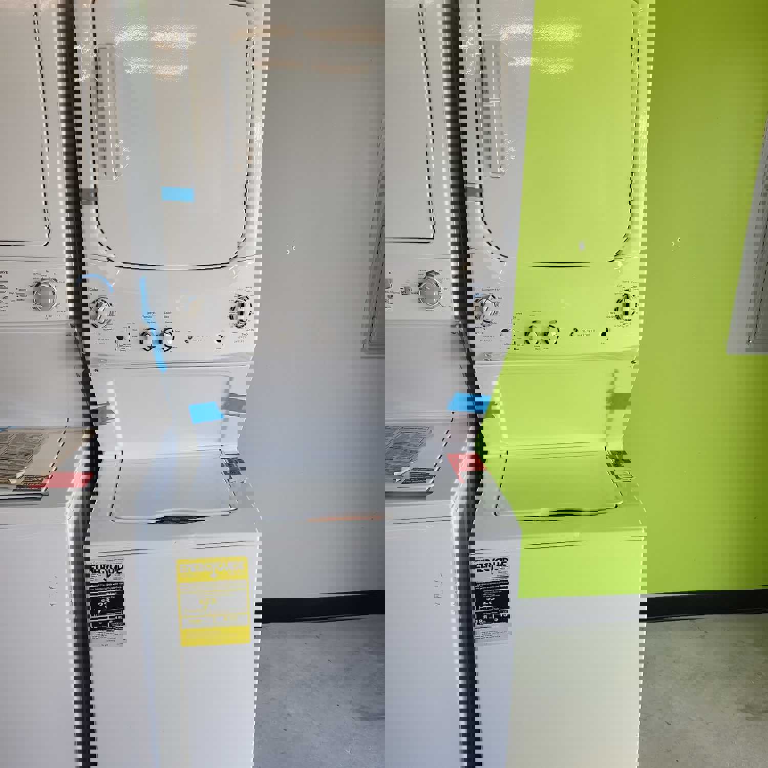 GE - 3.8 Cu. Ft. Stackable Top Load Washer and 5.9 Cu. Ft. Electric Dryer Set - White